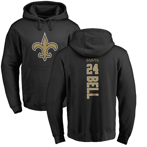 Men New Orleans Saints Black Vonn Bell Backer NFL Football #24 Pullover Hoodie Sweatshirts